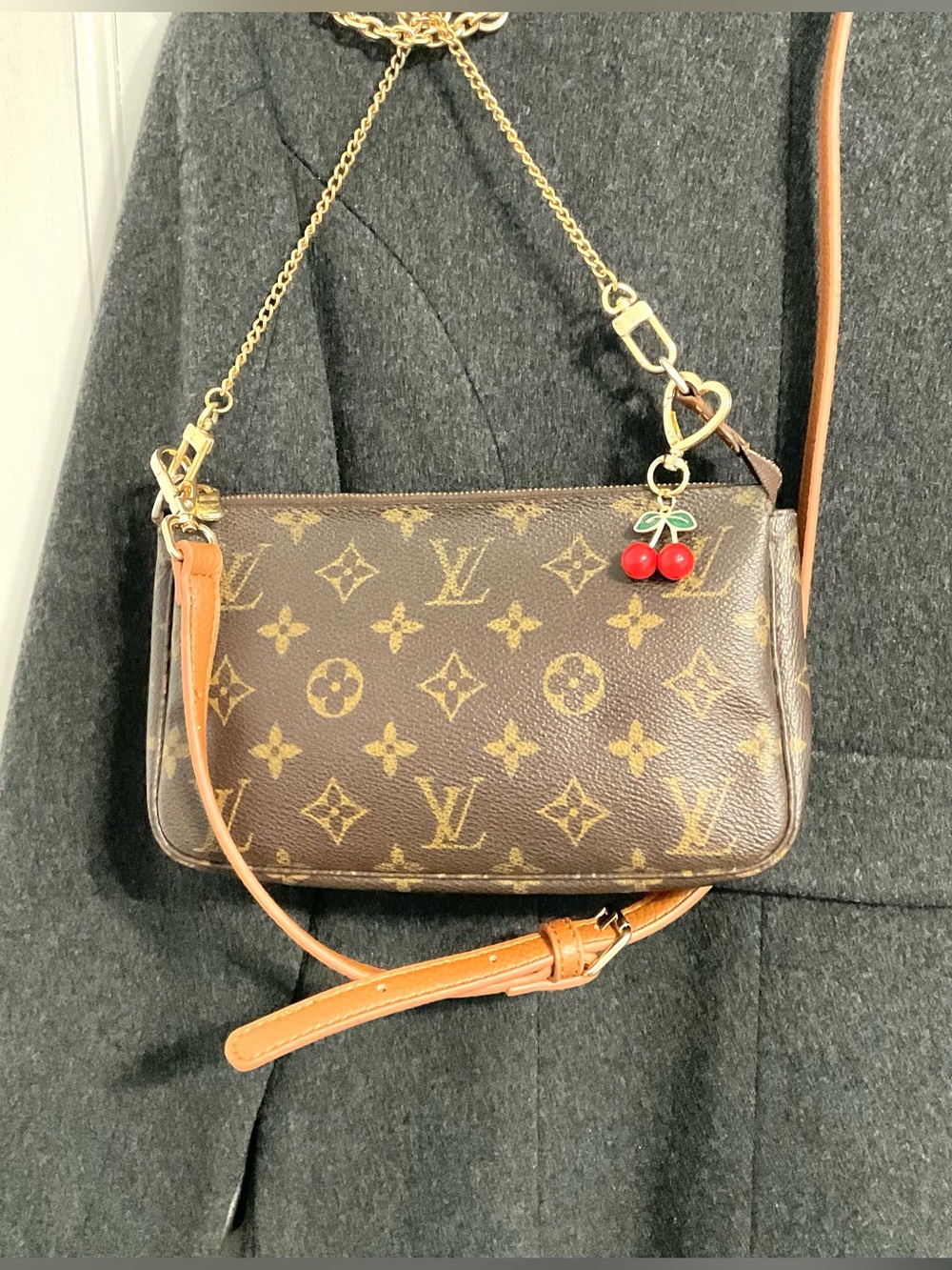 ✅LV Pochette Accesories BAG Monogram  AUTHENTIC LOUIS VUITTON